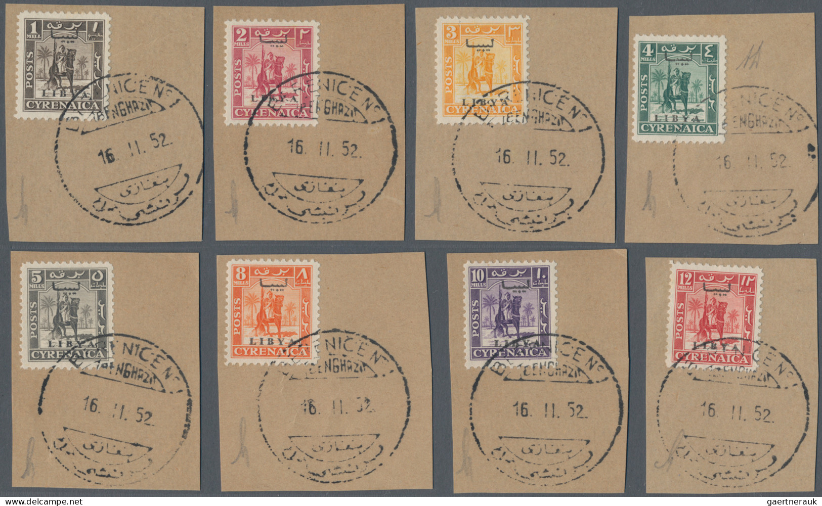 Libya: 1951, First Issue "Camel Trooper" Overprinted "LIBYA", Complete Set Of 13 - Libyen