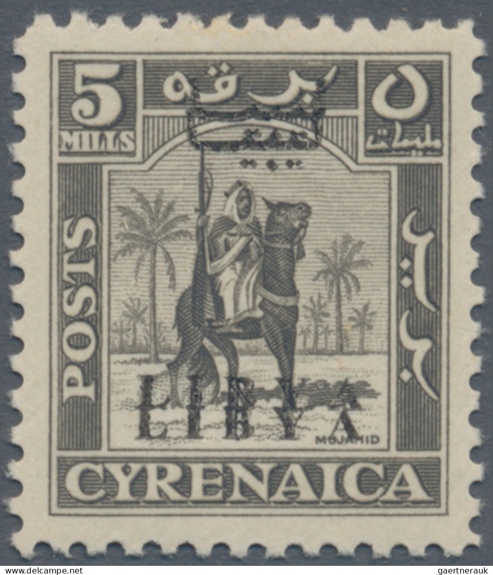 Libya: 1951, Cyrenaica "Camel Trooper" Overprinted "LIBYA", Three Varieties, Inc - Libya