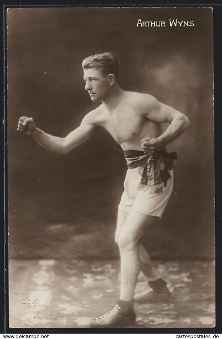 AK Boxer Arthur Wyns In Kampfpose, Nackter Jüngling  - Boxe