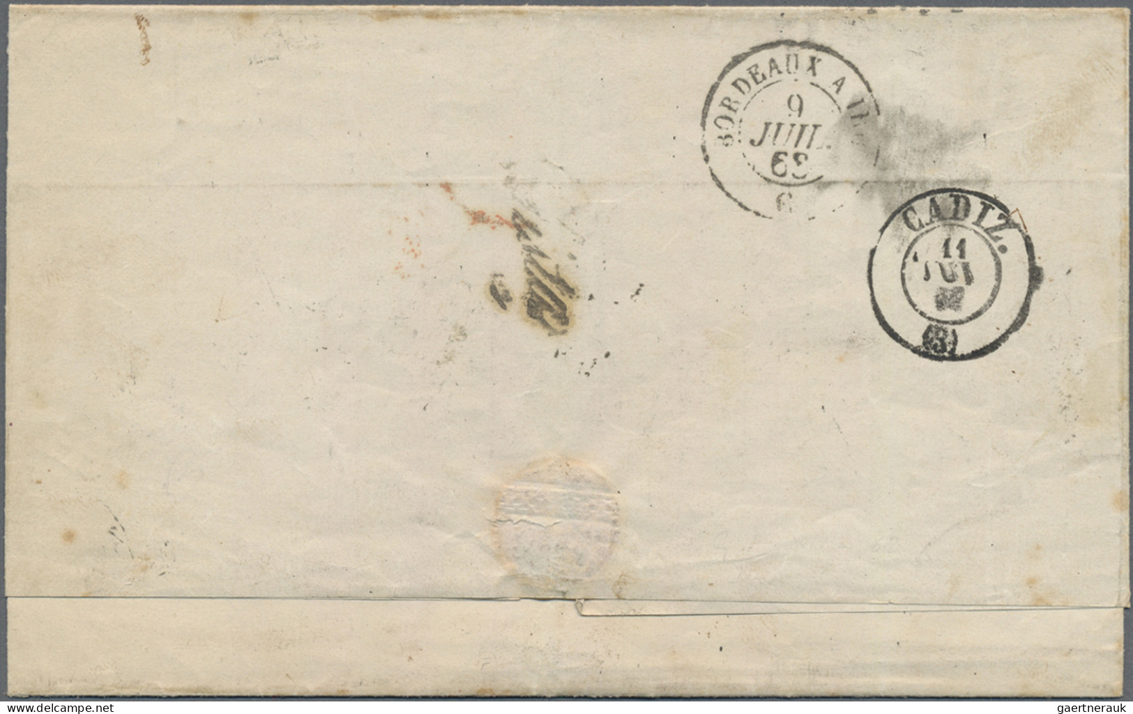 Mexico: 1866/68 Cover And Large Piece Used From Mexico And Franked By French Adh - México