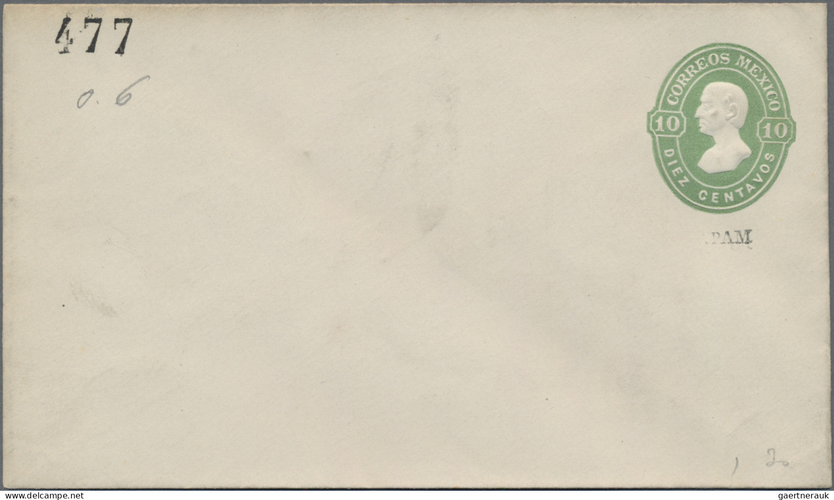 Mexico - Postal Stationary: 1874, Envelopes 10 C. Green Resp. 25 C. Blue With Di - Mexiko