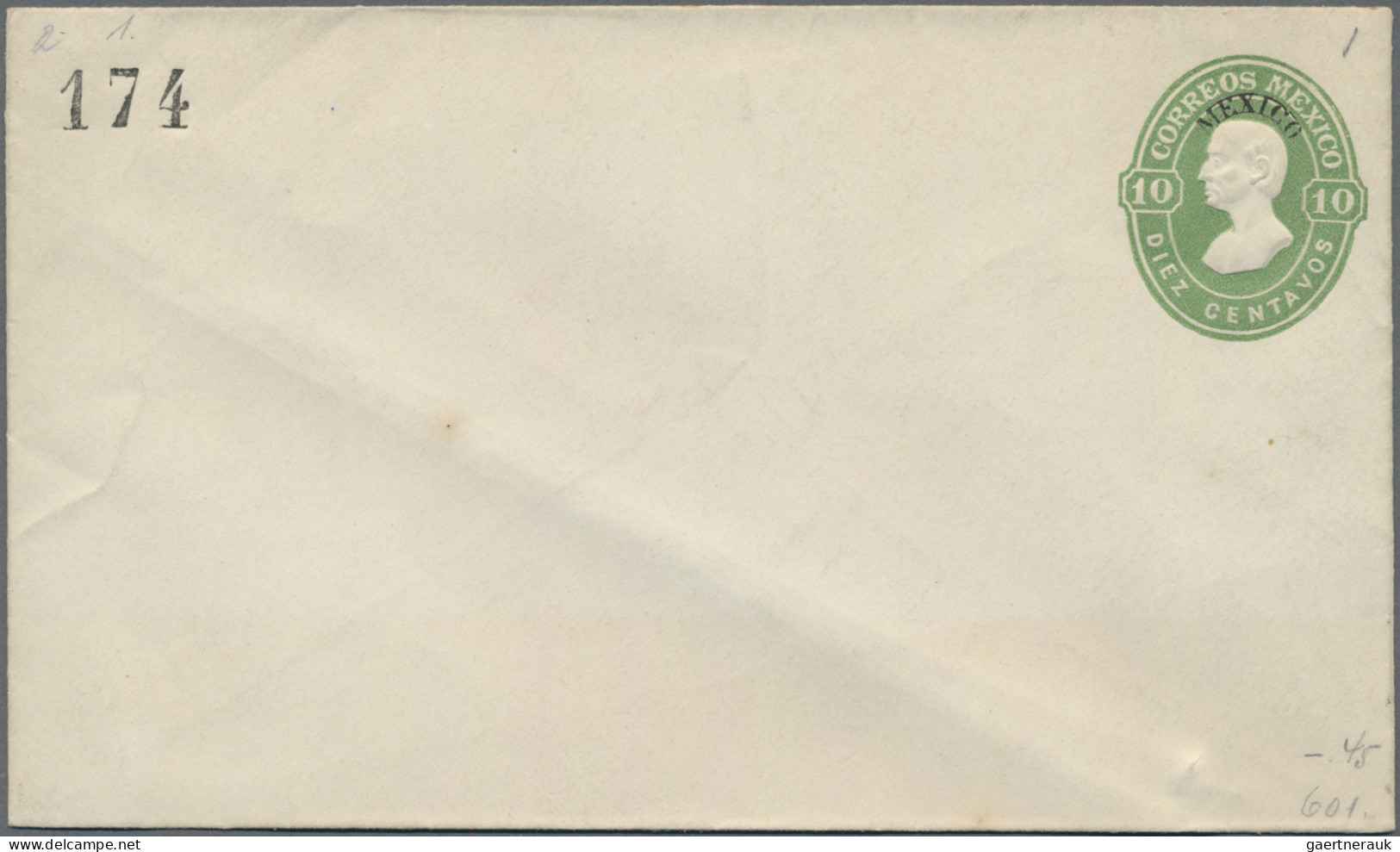 Mexico - Postal Stationary: 1874/77, Envelopes (8) Of 10 C. Or 25 C. With Distri - México