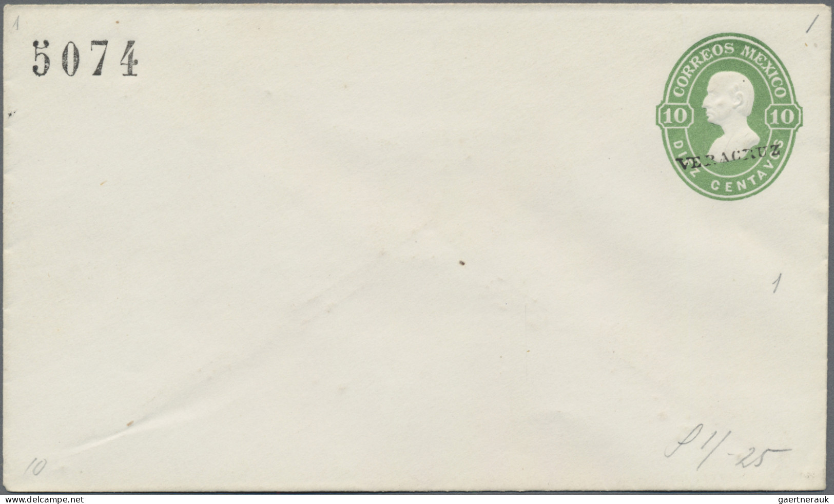 Mexico - Postal Stationary: 1874/77, Envelopes (8) Of 10 C. Or 25 C. With Distri - Messico