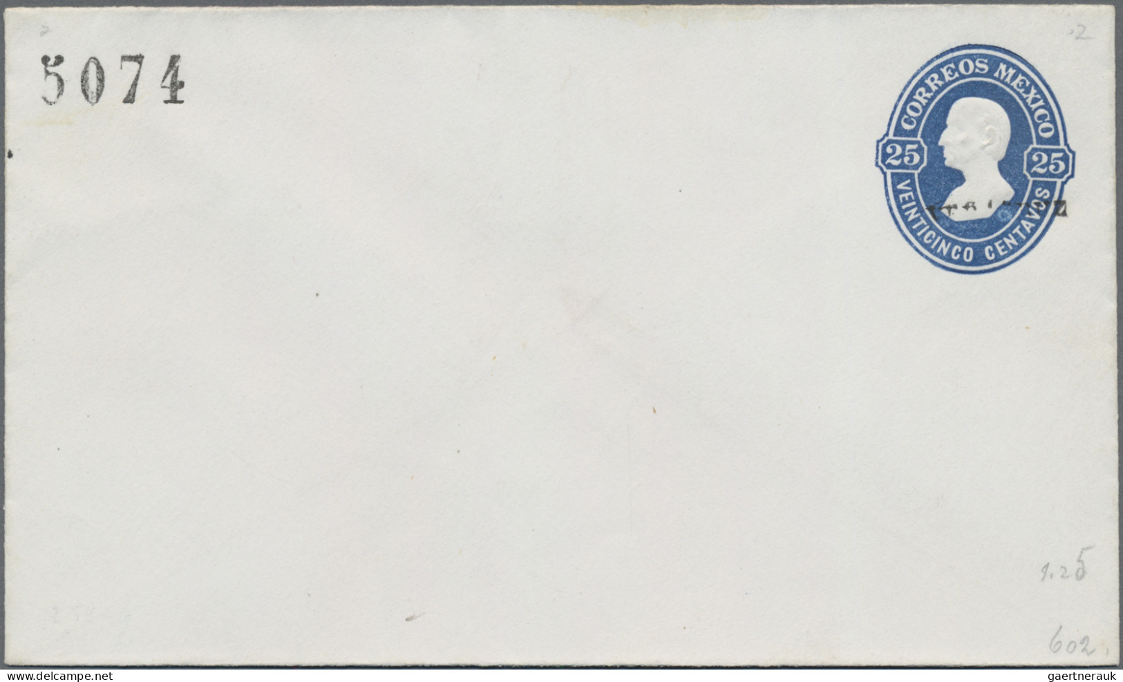 Mexico - Postal Stationary: 1874/77, Envelopes (8) Of 10 C. Or 25 C. With Distri - Messico