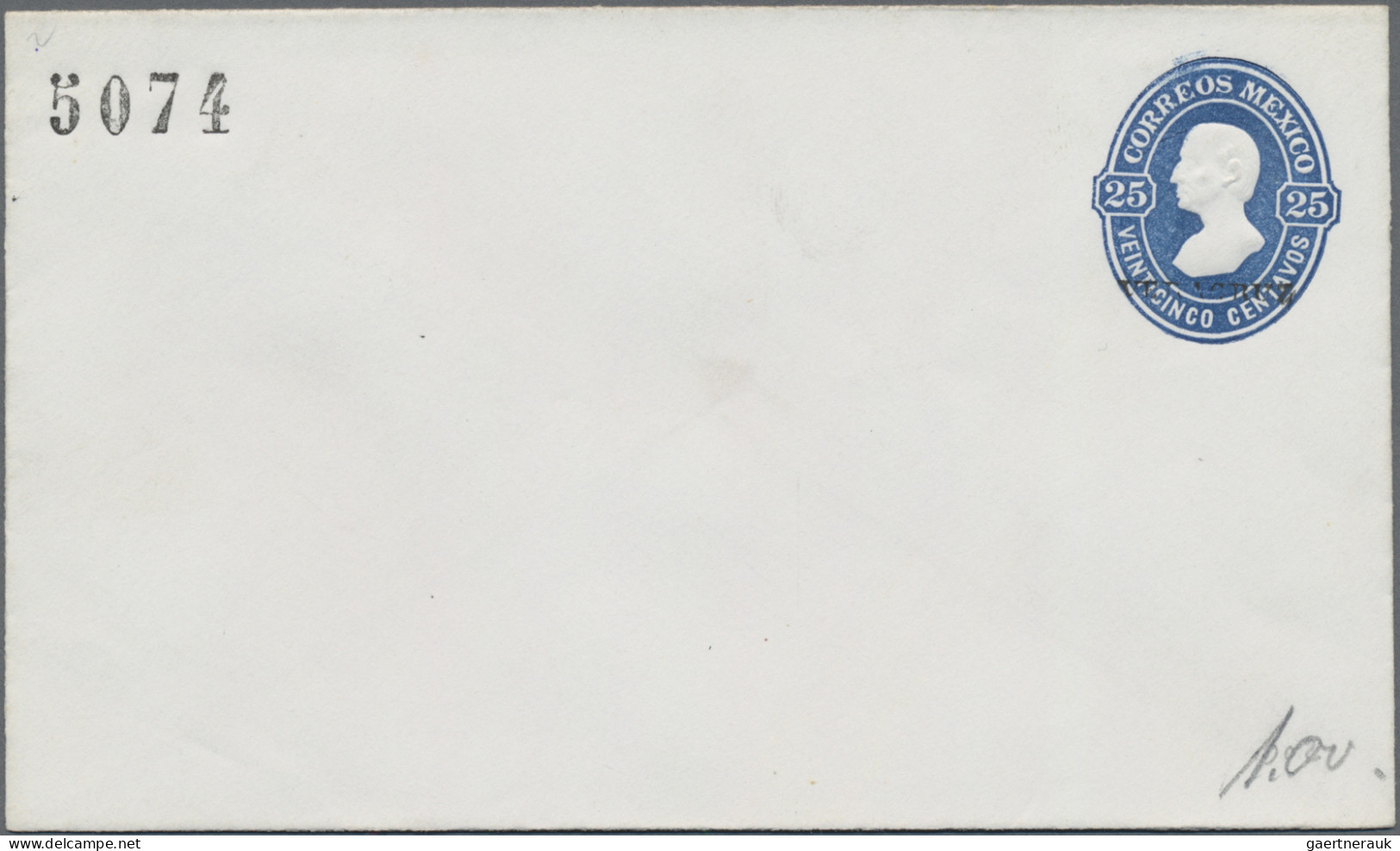 Mexico - Postal Stationary: 1874/77, Envelopes (8) Of 10 C. Or 25 C. With Distri - México