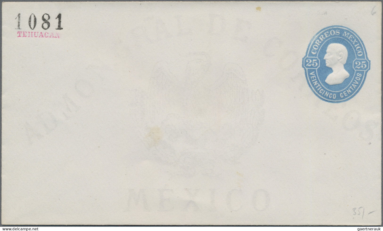 Mexico - Postal Stationary: 1880/82, Envelopes (6) 4 C., 10 C. And 25 C. With Di - Mexico