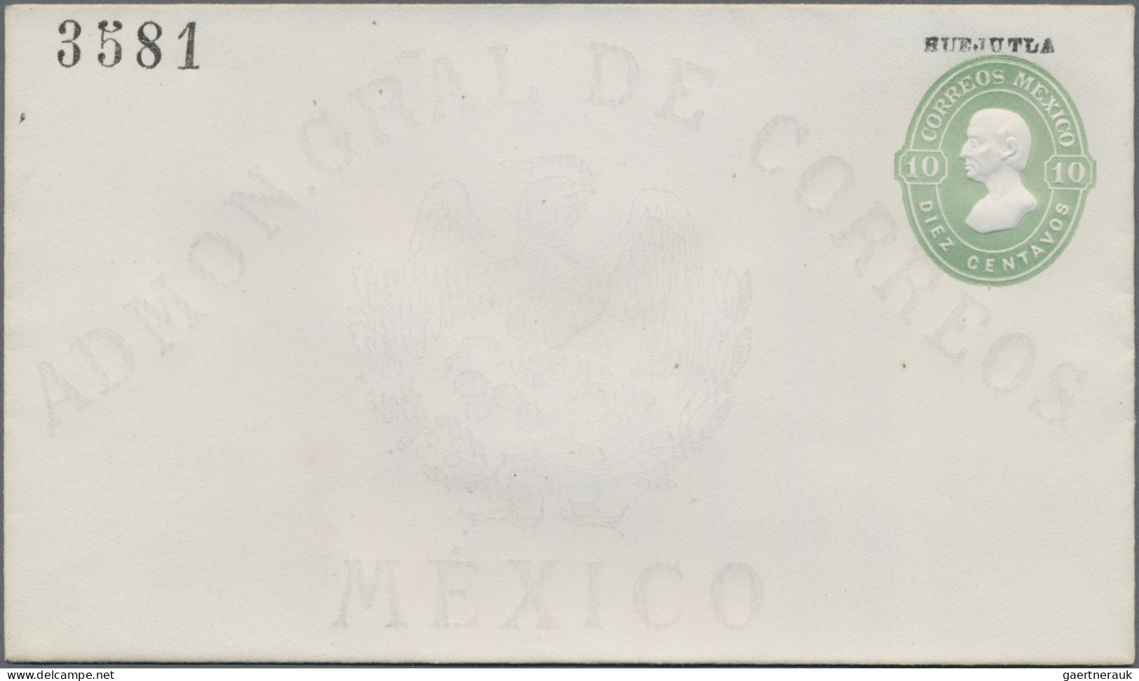 Mexico - Postal Stationary: 1881/83, Envelope 10 C. With District Ovpt. 3581 And - Mexico