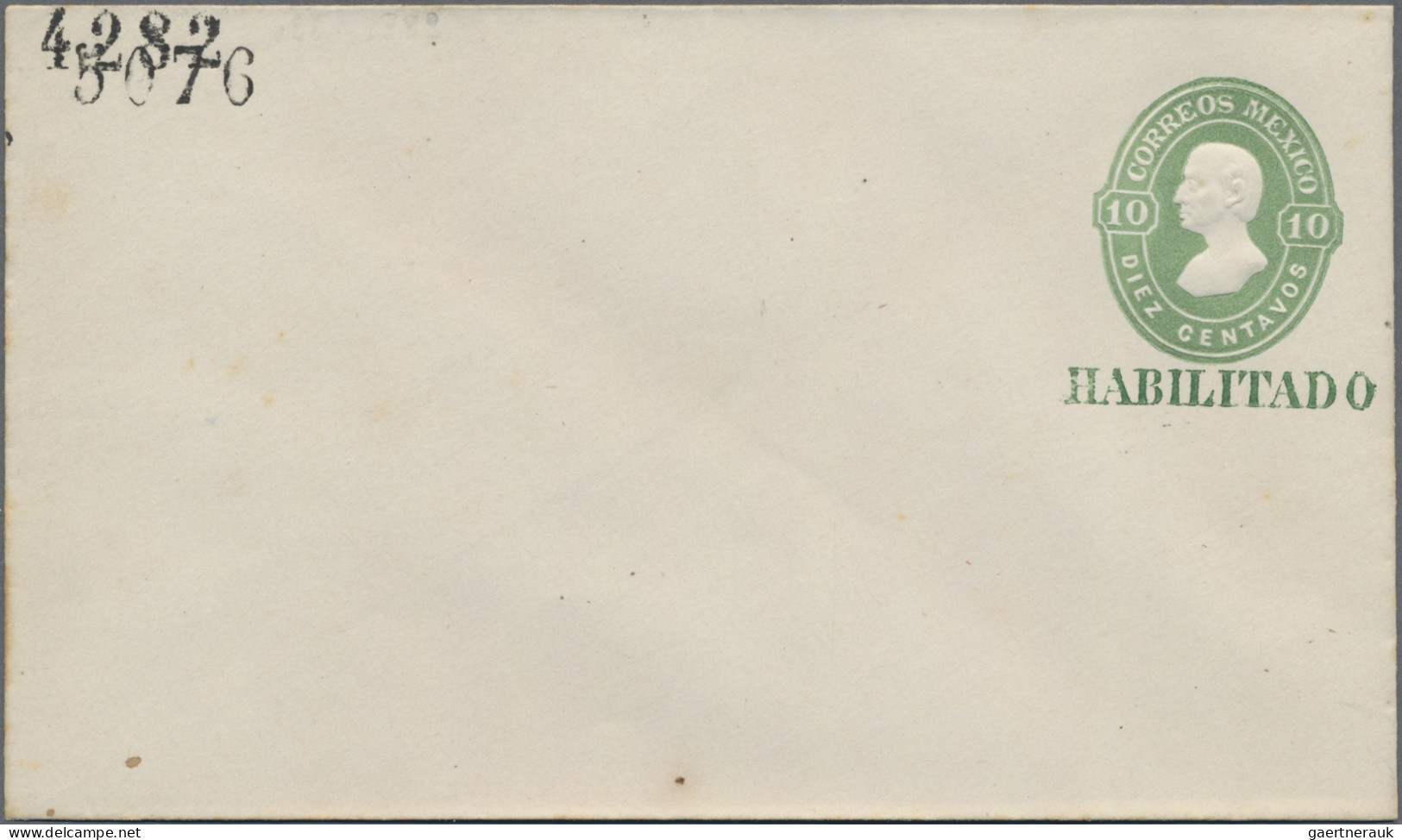 Mexico - Postal Stationary: 1882, Envelopes, 10 C. With Green "Habilitado" And D - Mexico
