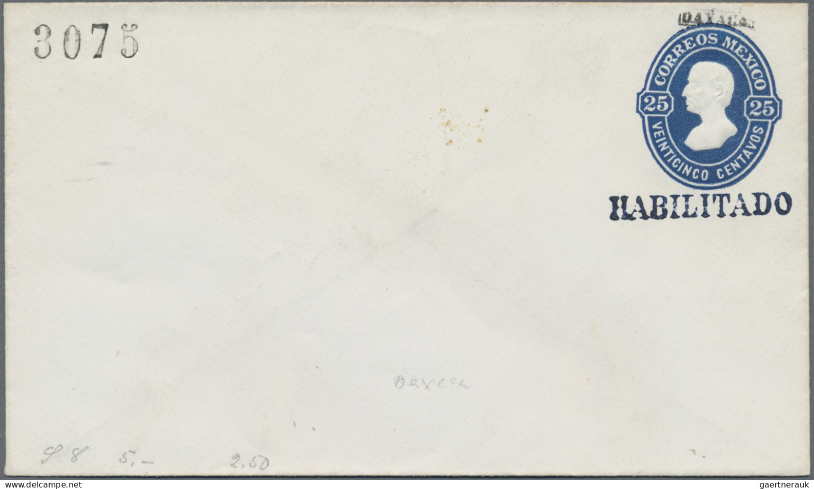Mexico - Postal Stationary: 1882, Envelopes (3), 10 C. (2) With Green Resp. 25 C - Messico