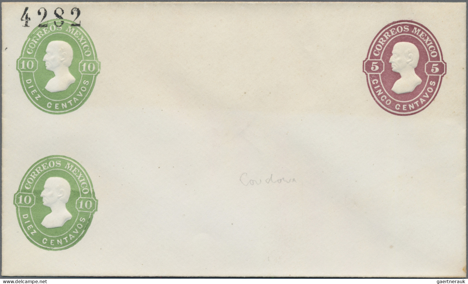 Mexico - Postal Stationary: 1883, Envelope 5 C. Brownish Violet With Extra Impri - Mexico