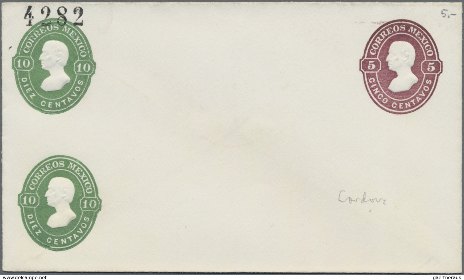 Mexico - Postal Stationary: 1883, Envelope 5 C. Brownish Violet With Extra Impri - Mexiko