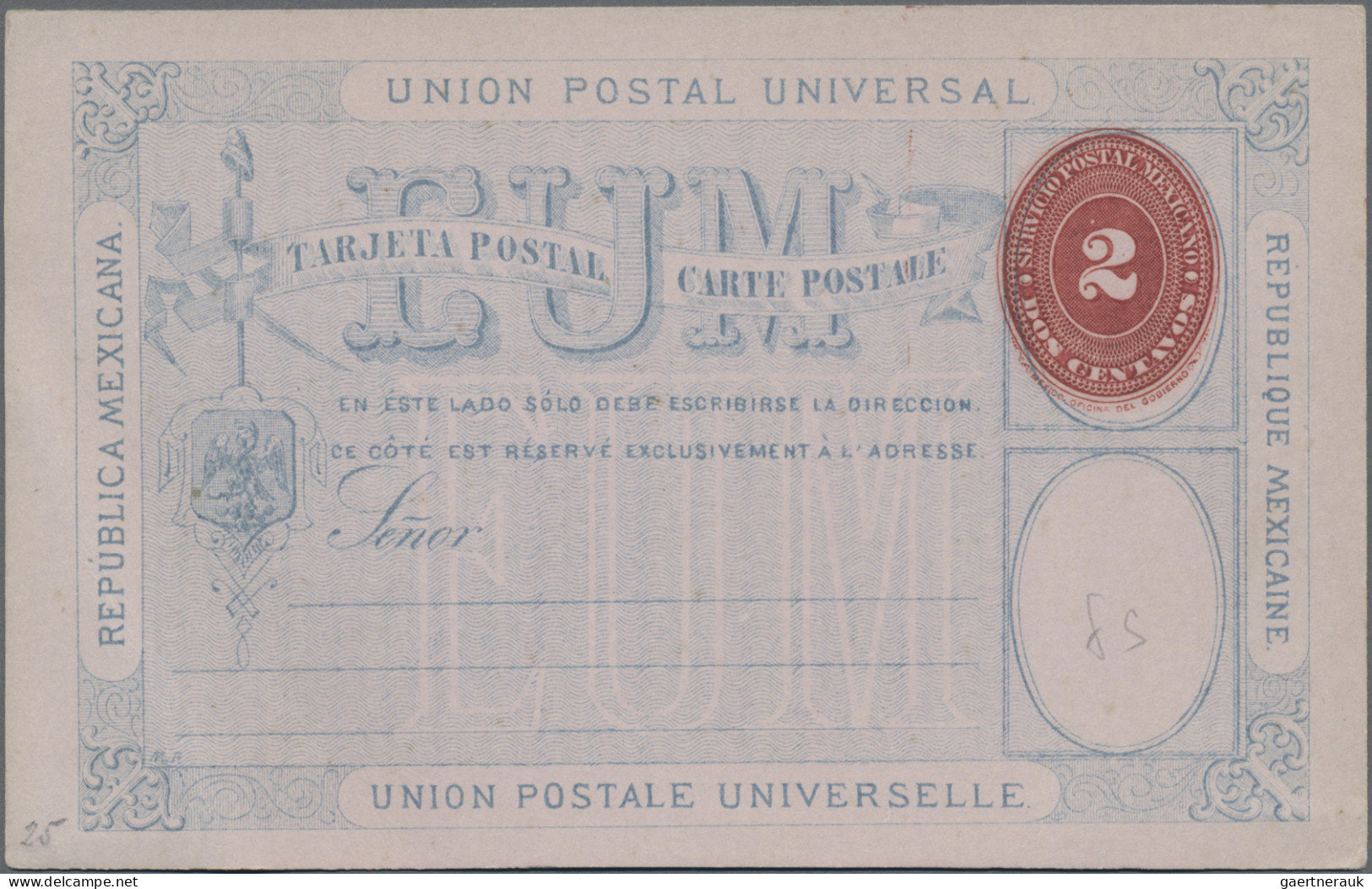 Mexico - Postal Stationary: 1890, Two Trial Stationery Cards 2 C. Carmine On EUM - Mexico