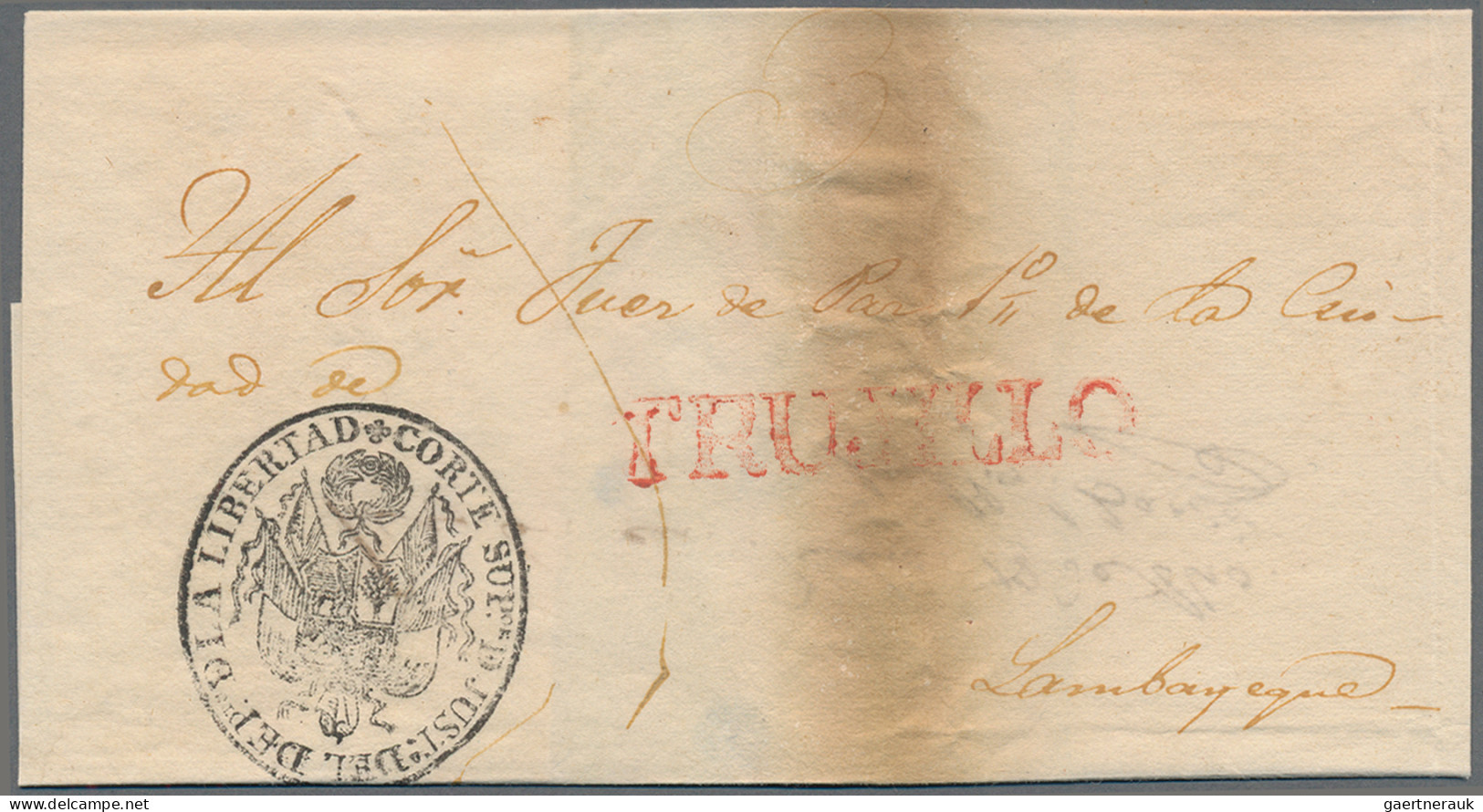 Peru - Pre Adhesives  / Stampless Covers: 1823/30, Four Folded Envelopes With Ve - Peru