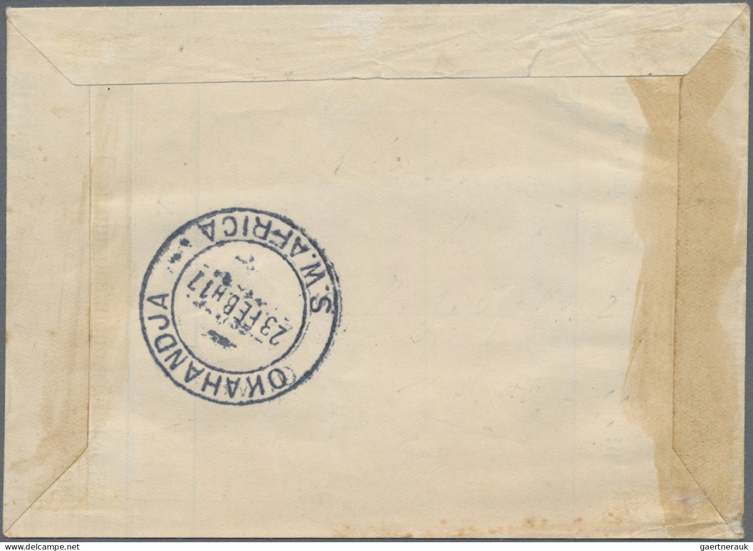 South West Africa: 1917, Rubber-Cancellations From WALDAU And TSES On Covers And - África Del Sudoeste (1923-1990)