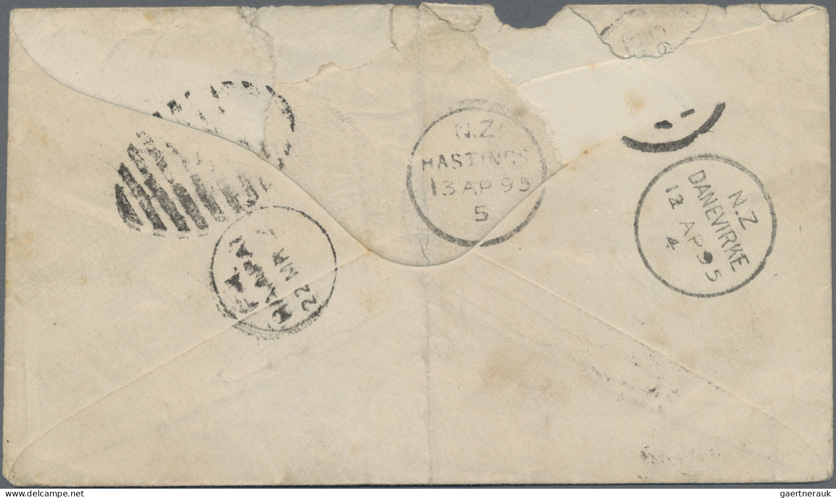 Tonga: 1895: 1 S Green With Overprint "SURCHARGE 2½ D" On Cover From H'apai To H - Tonga (...-1970)