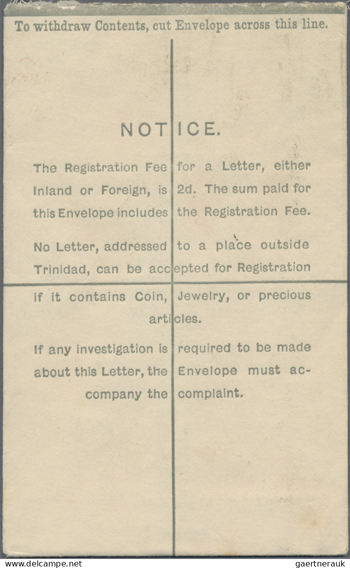 Trinidad+Tobago - Postal Stationery: 1904/26, Two Small Size Registration Envelo - Trinidad & Tobago (1962-...)