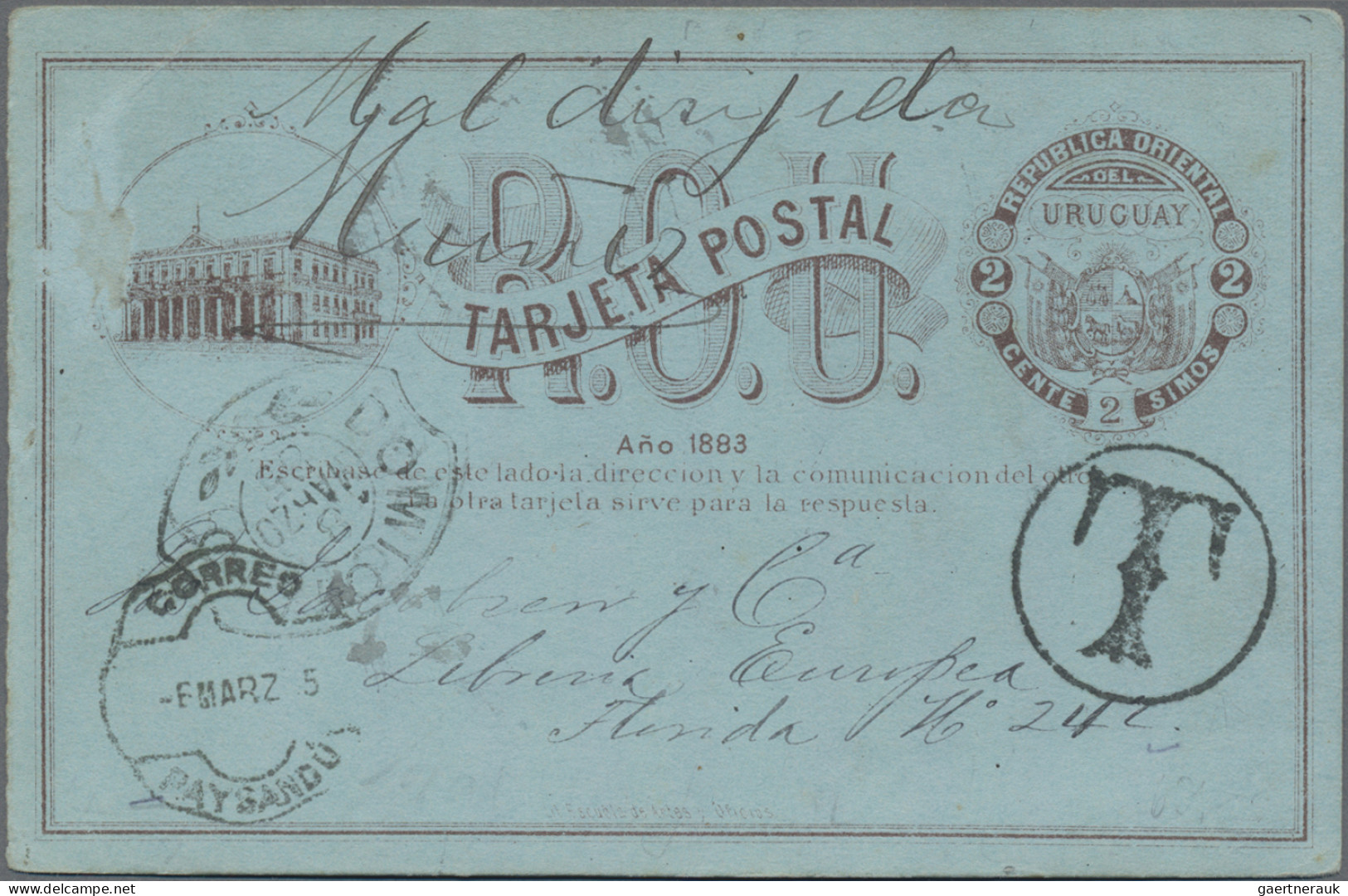 Uruguay - Postal Stationery: 1884/1886, Three Commercially Used Stationery Cards - Uruguay
