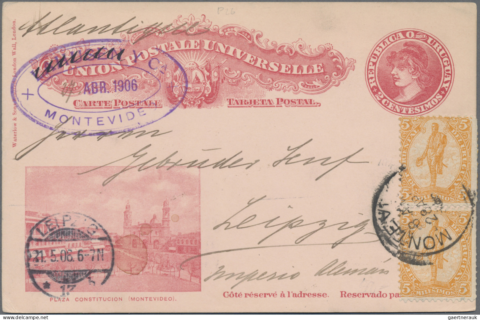 Uruguay - Postal Stationery: 1904/1907, Three Uprated Pictorial Cards Commercial - Uruguay