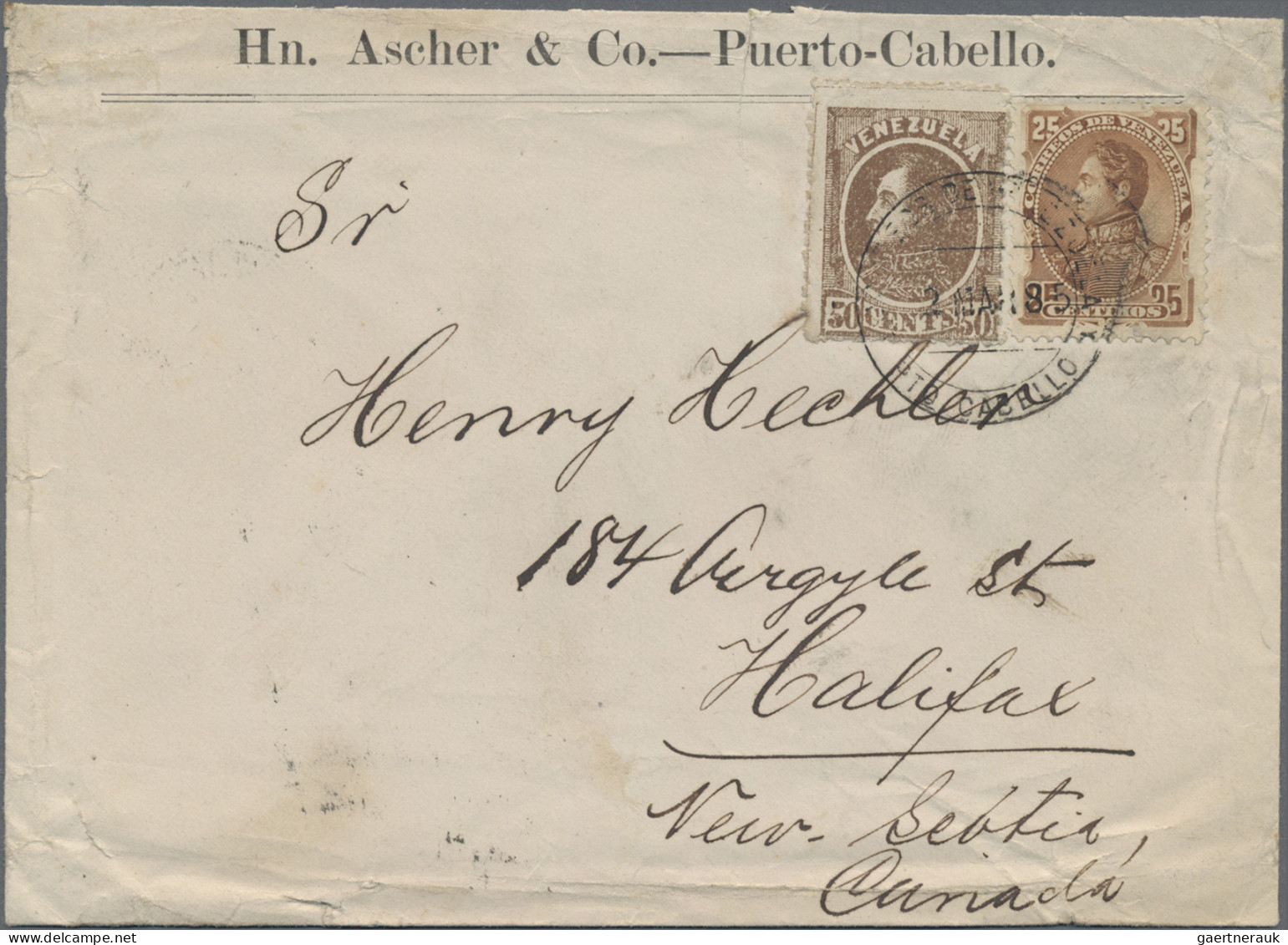 Venezuela: 1885, Bolivar 50c. Brown 1880 Lithographed Issue In Combination With - Venezuela