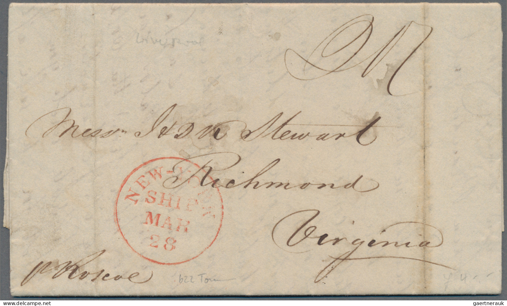 United States Of America: 1839/41, Three Folded Letters, Marked "Deal / Shiplett - …-1845 Voorfilatelie