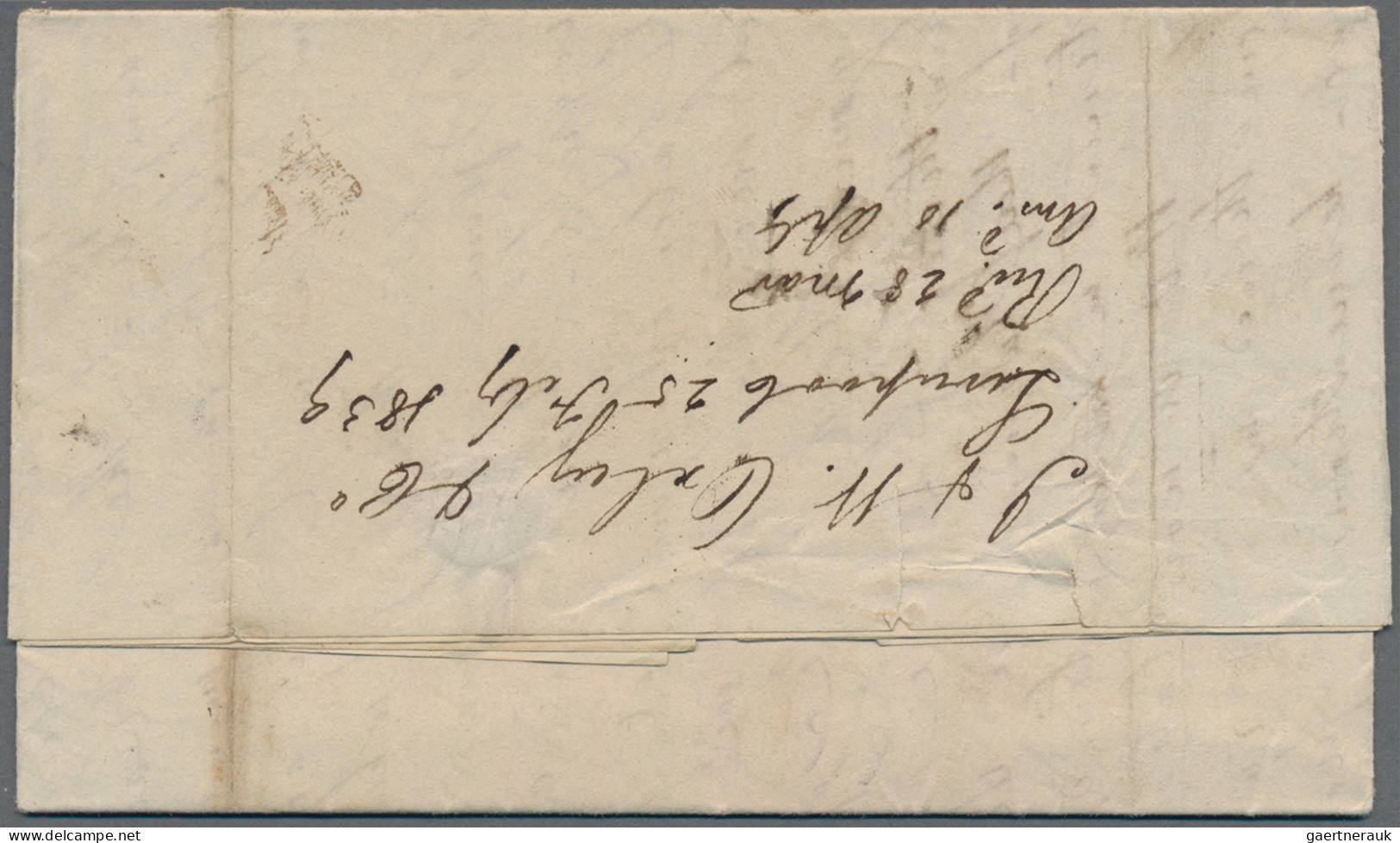 United States Of America: 1839/41, Three Folded Letters, Marked "Deal / Shiplett - …-1845 Préphilatélie