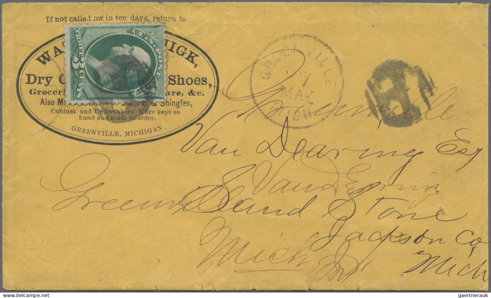 United States Of America - Post Marks: 1870, PUMPKIN HEAD, Fancy Cancel On Cover - Marcofilia