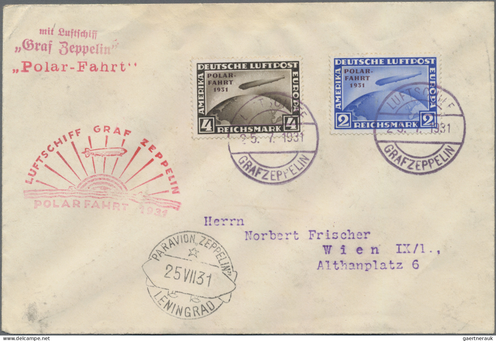 Zeppelin Mail - Germany: 1931 "Polarfahrt": Postkarte Mit 1 M. Polarfahrt (Eckra - Luft- Und Zeppelinpost