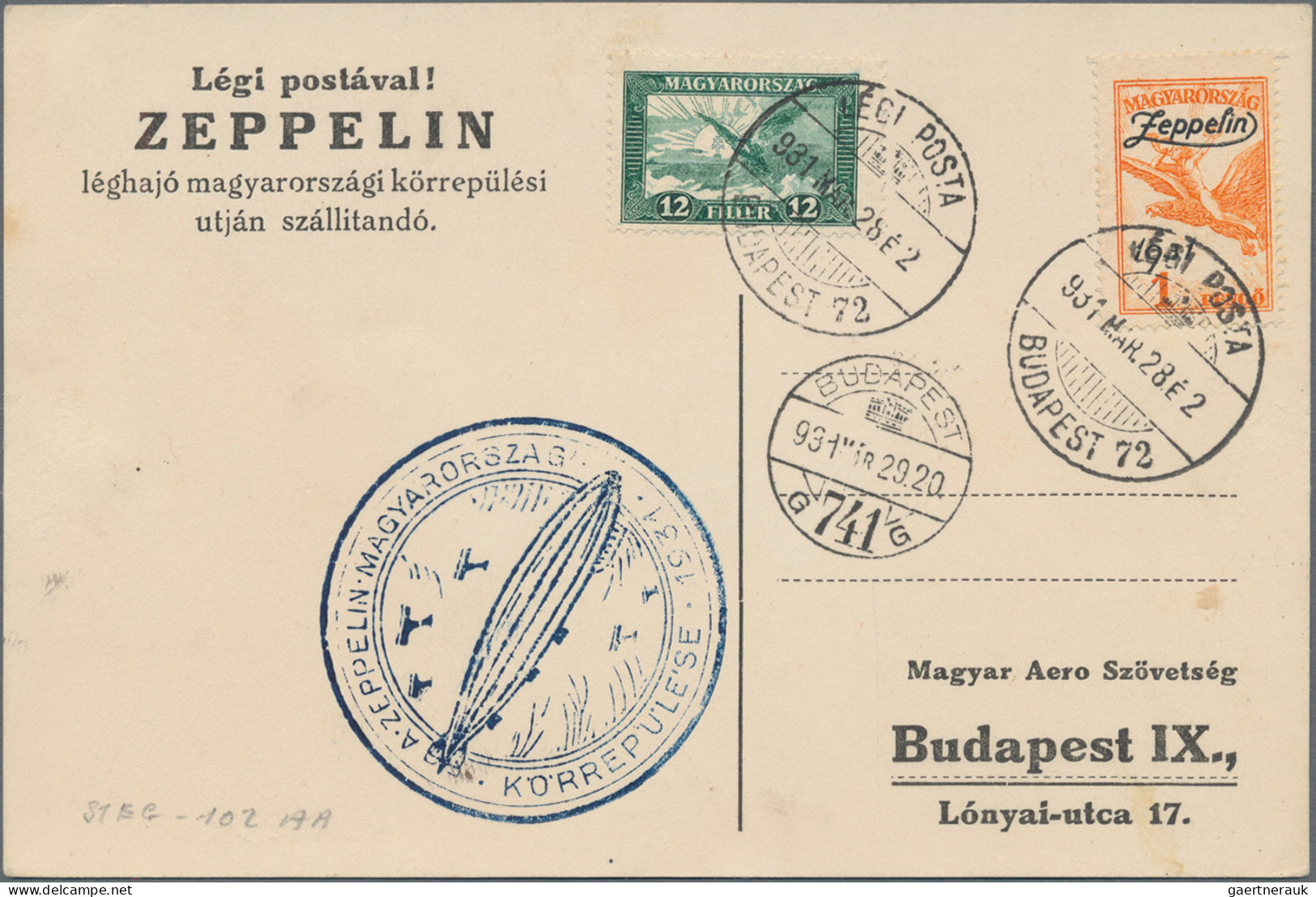 Zeppelin Mail - Europe: 1927/31, Three Postcards And One Cover, Including 1927 A - Otros - Europa