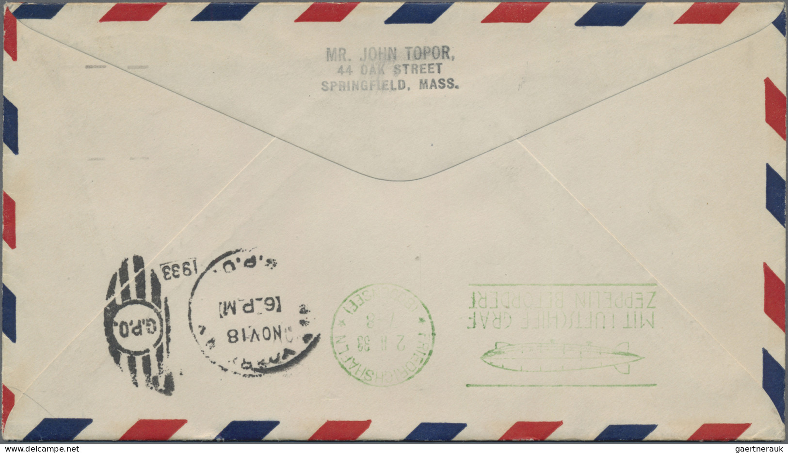Zeppelin Mail - Overseas: 1933 Zeppelin "Chicago Flight" Chicago-Friedrichshafen - Zeppelin