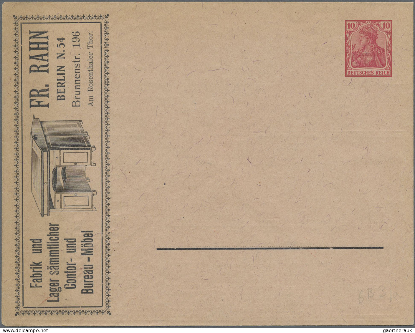Thematics: Advertising Postal Stationery: 1902, Dt. Reich, 10 Pf Rot Germania, V - Other