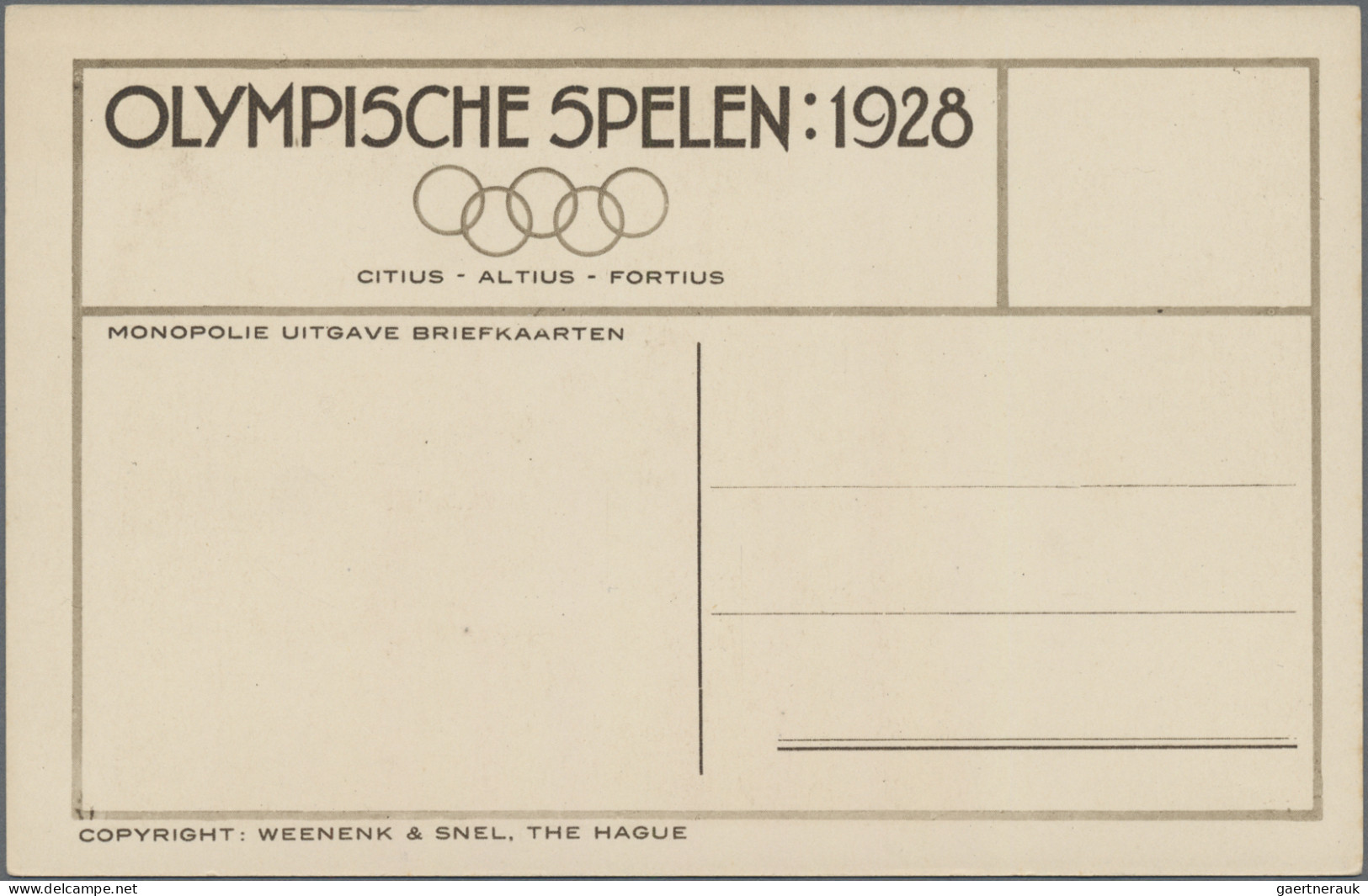 Thematics: Olympic Games: 1928, 3 Unused Picture Post Cards With Scenes From The - Autres & Non Classés