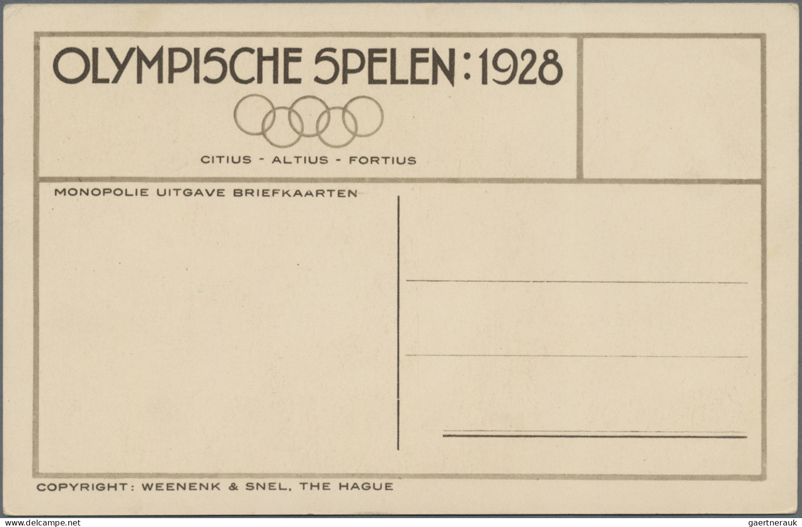 Thematics: Olympic Games: 1928, 3 Unused Picture Post Cards With Scenes From The - Other & Unclassified