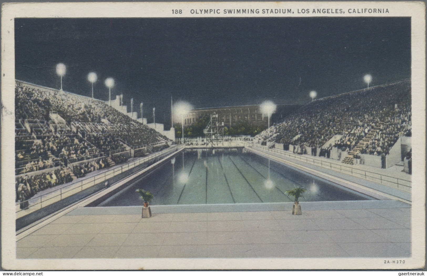 Thematics: Olympic Games: 1932, LOS ANGELES, Ppc (Olympic Swim Stadium) Bearing - Other & Unclassified