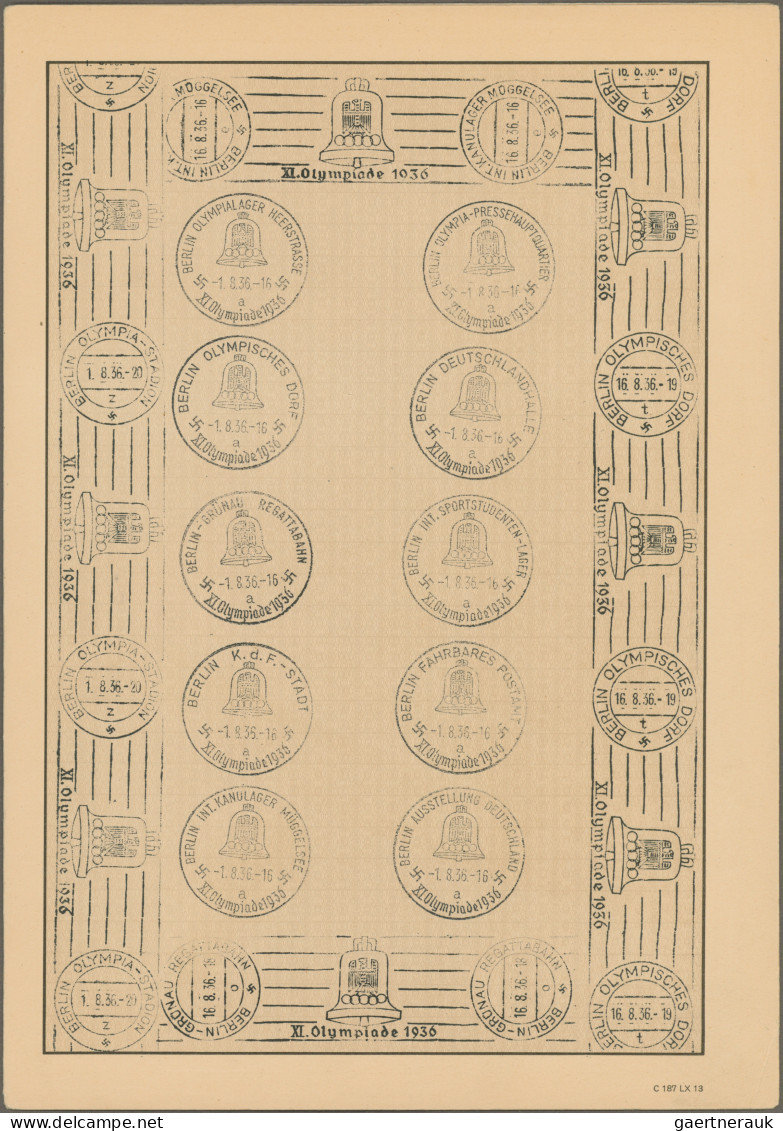 Thematics: Olympic Games: 1936, Schmuckblatt-Telegramm Der Deutschen Reichspost - Autres & Non Classés