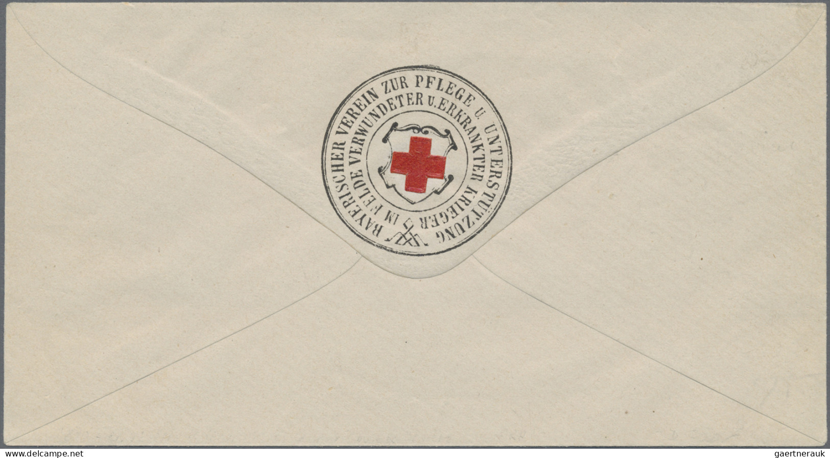 Thematics: Red Cross: 1870, Portofreiheitsumschlag Mit Rs. Rotkreuz-Eindruck "BA - Cruz Roja