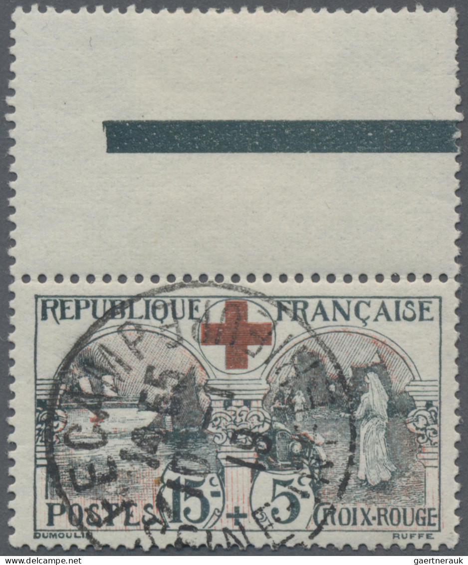 Thematics: Red Cross: 1918, France, Semipostal For The Red Cross, 15 C + 5 C Gre - Red Cross