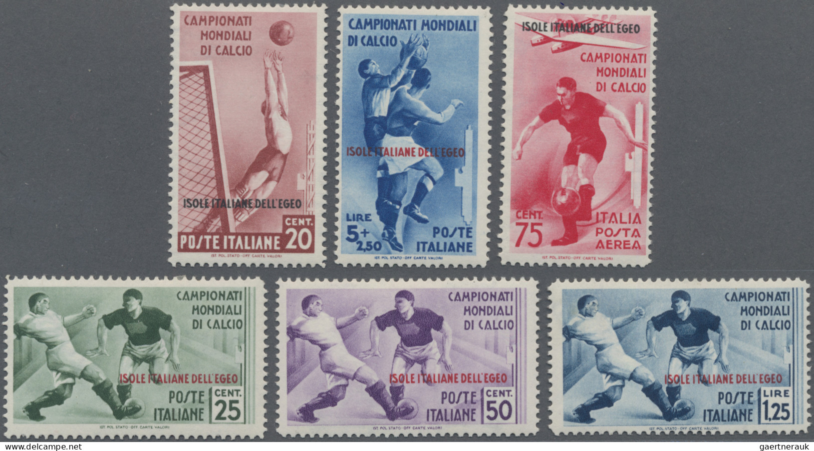 Thematics: Sport-soccer, Football: 1934, Aegean Islands, Soccer World Championsh - Other & Unclassified