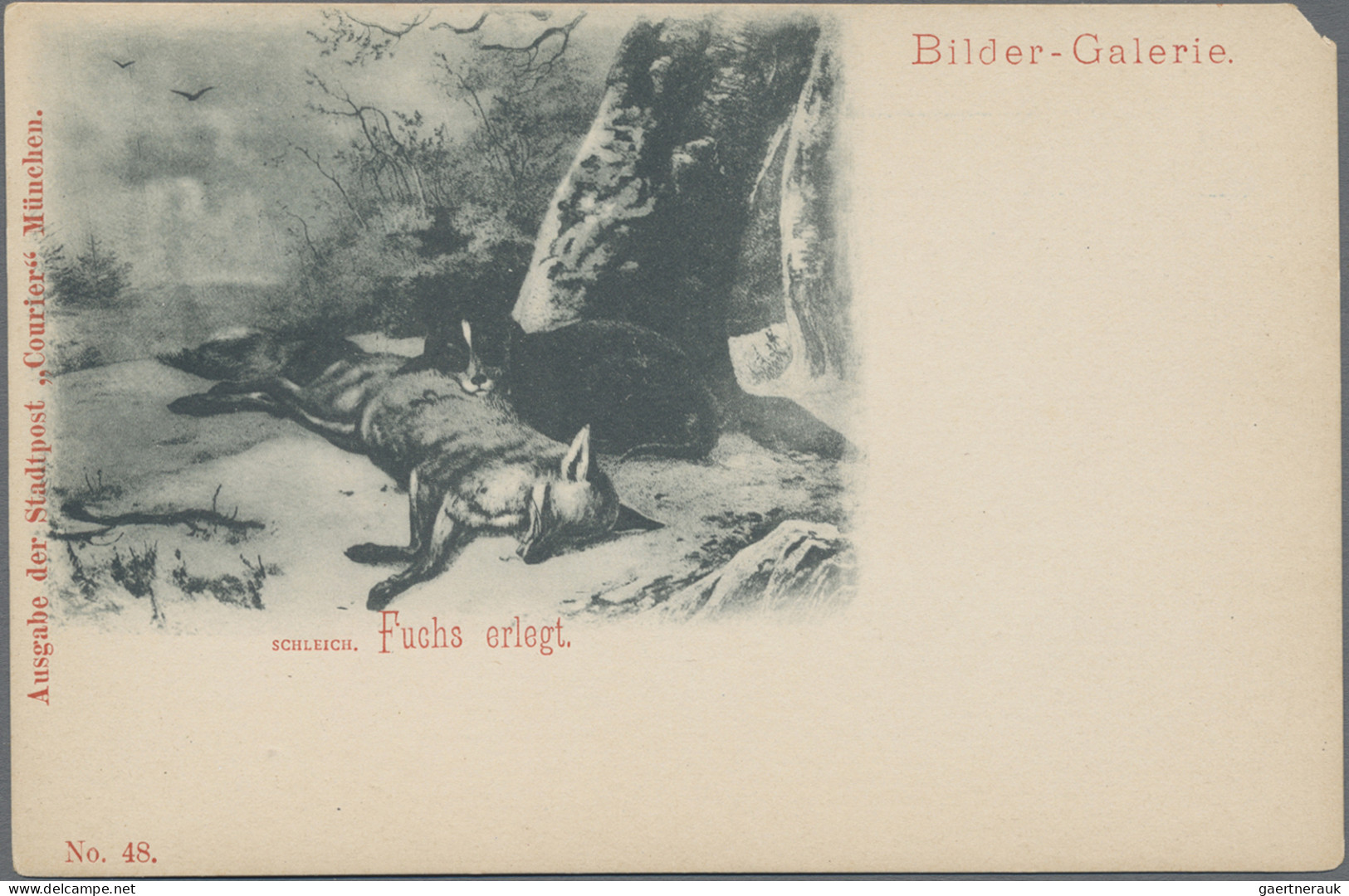 Thematics: Animals-foxes: 1897, MÜNCHEN COURIER, Bildpostkarte Mit Aufgeklebter - Autres