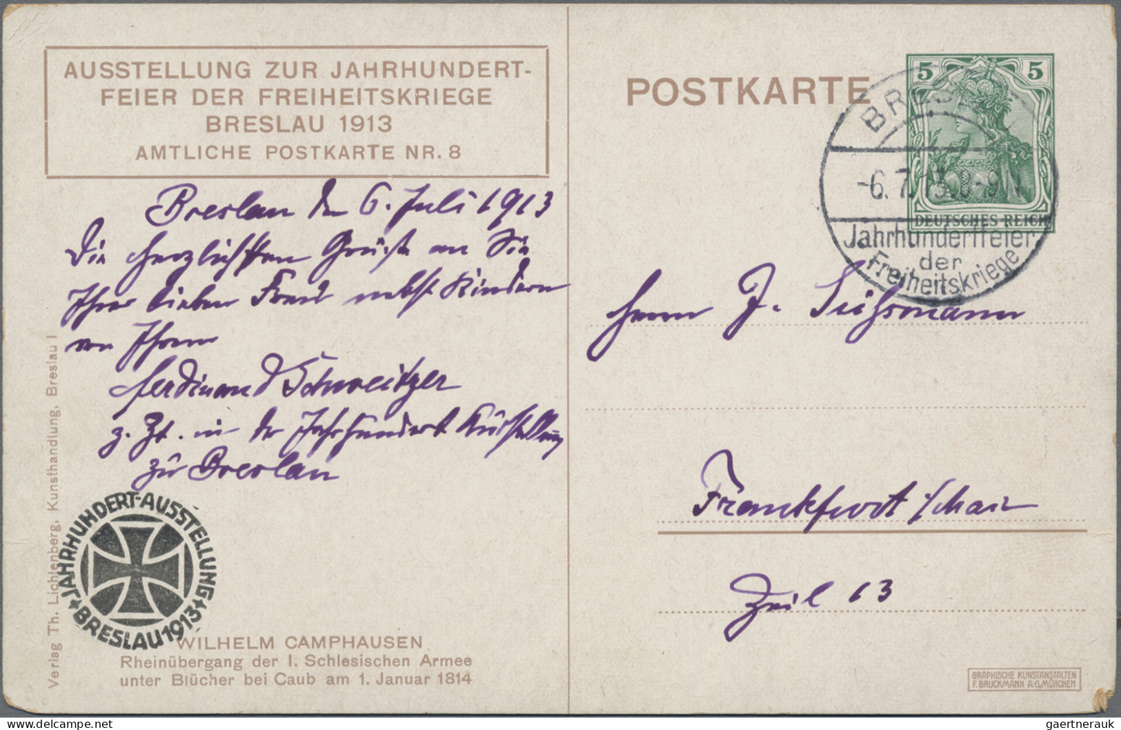 Thematics: Animals-dogs: 1896, Vier GSK Mit Farblithos: Württemberg 5 Pf. "Ausst - Dogs