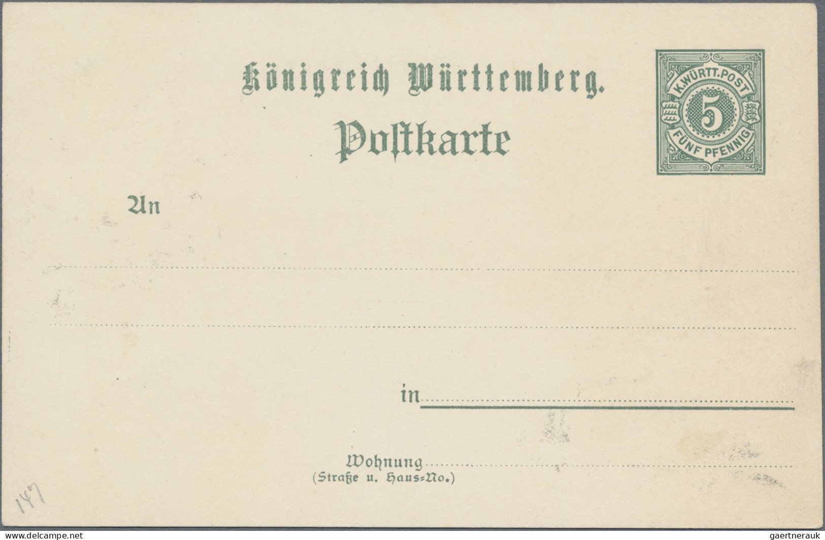 Thematics: animals-dogs: 1896, vier GSK mit Farblithos: Württemberg 5 Pf. "Ausst