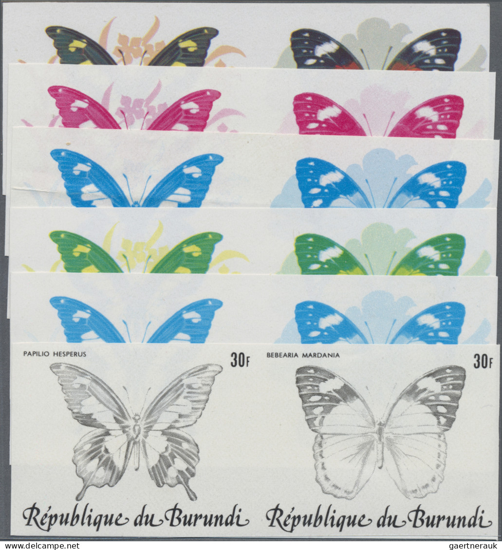 Thematics: Animals-butterflies: 1984, Burundi. Butterflies (Papilio Hesperus, Be - Vlinders