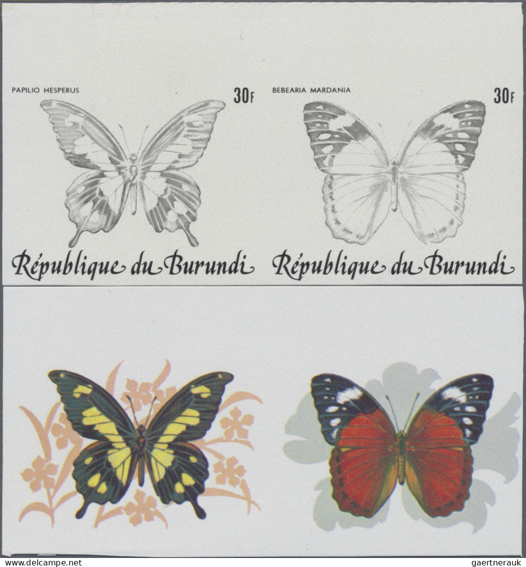 Thematics: Animals-butterflies: 1984, Burundi. Butterflies (Papilio Hesperus, Be - Papillons