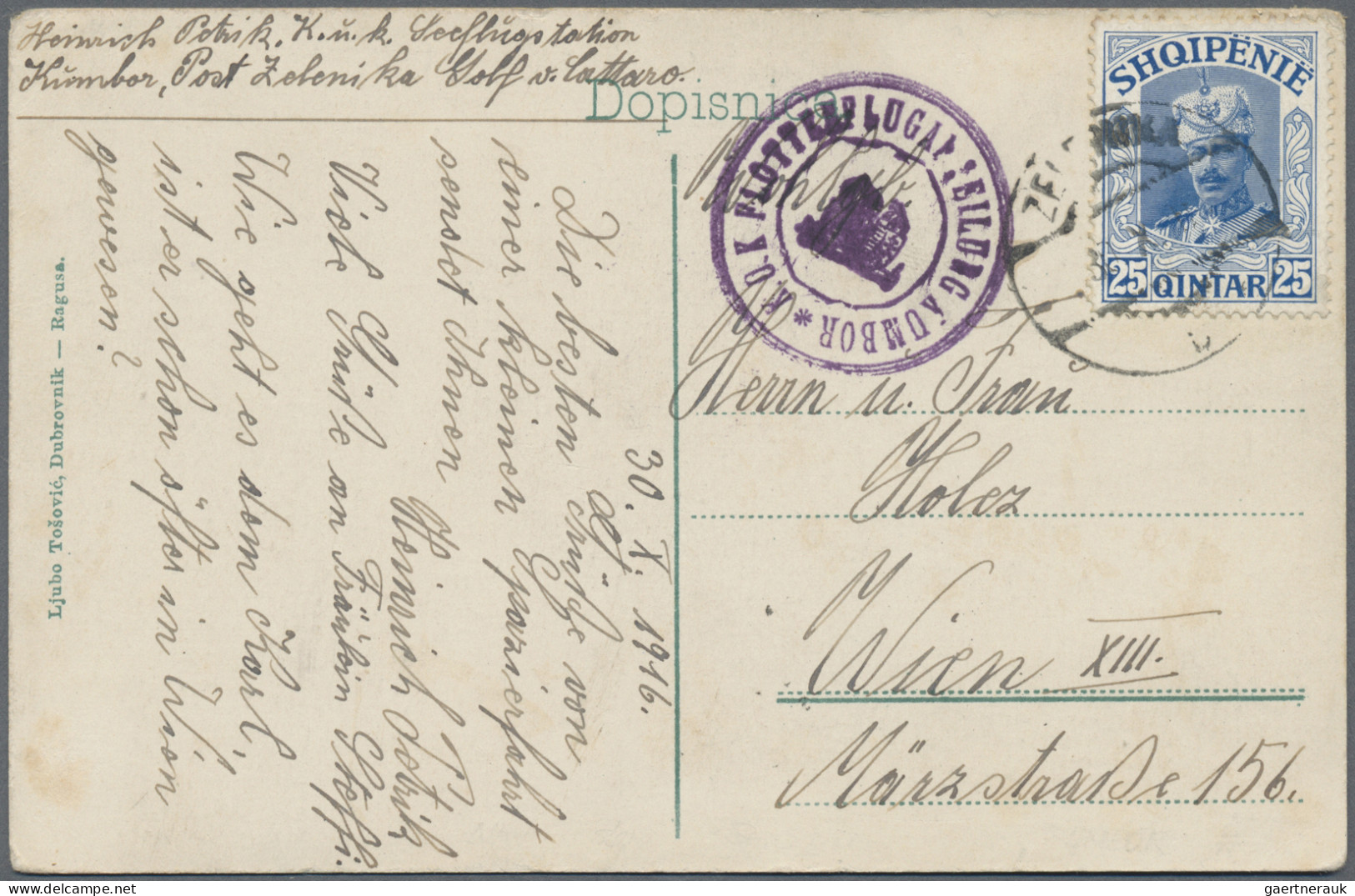 Albania: 1914, 25 Q Blue 'Prince William Of Wied', Tied By Cds ZELENIKA, 31.10.1 - Albanien