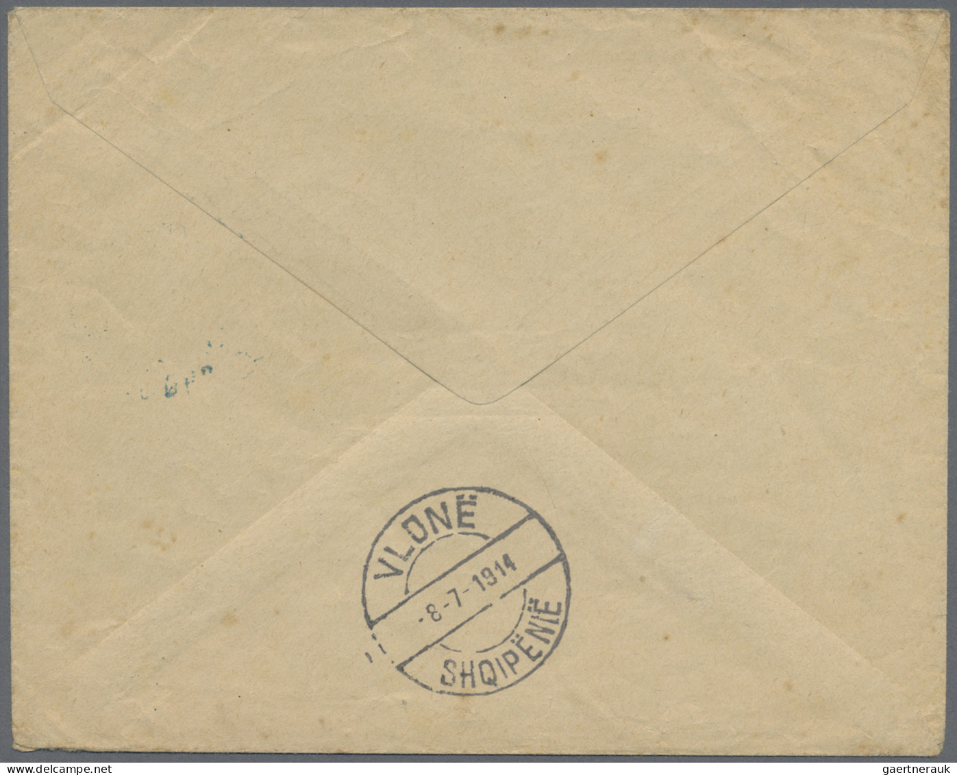 Albania: TEPELENA Military Post, 1914, 1 Gr Blue Provisional Postal Stationery E - Albanien