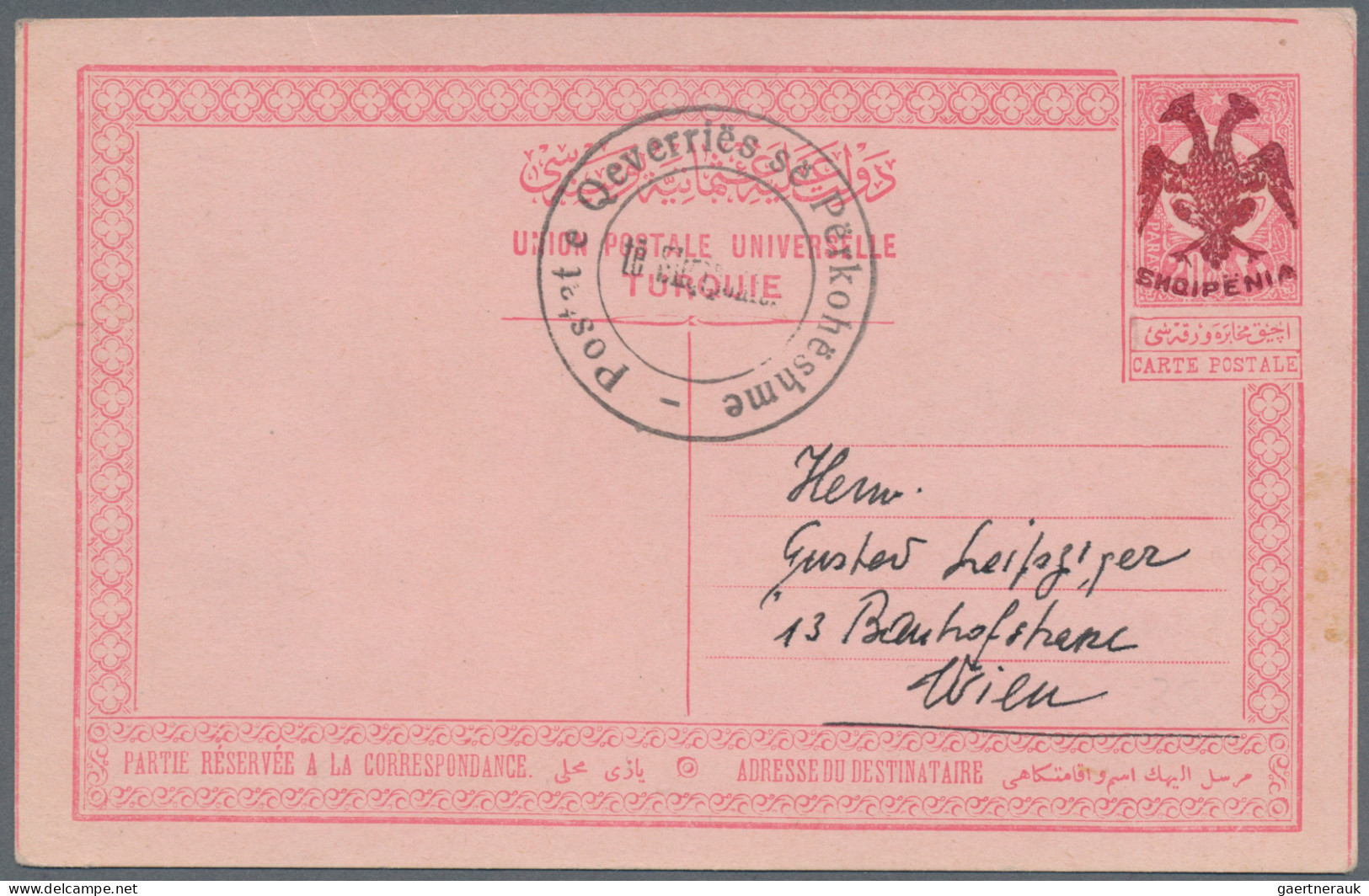 Albania - Postal Stationery: 1913, Unused 20 Para Stationery Card With Brownred - Albanië