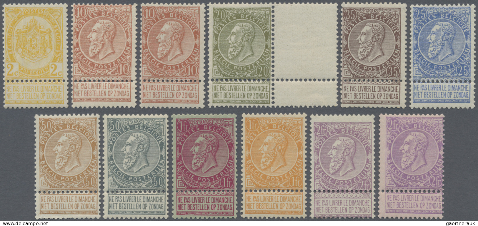 Belgium: 1893/1897, King Leopold II Definitives 12 Values, Mnh - Ongebruikt