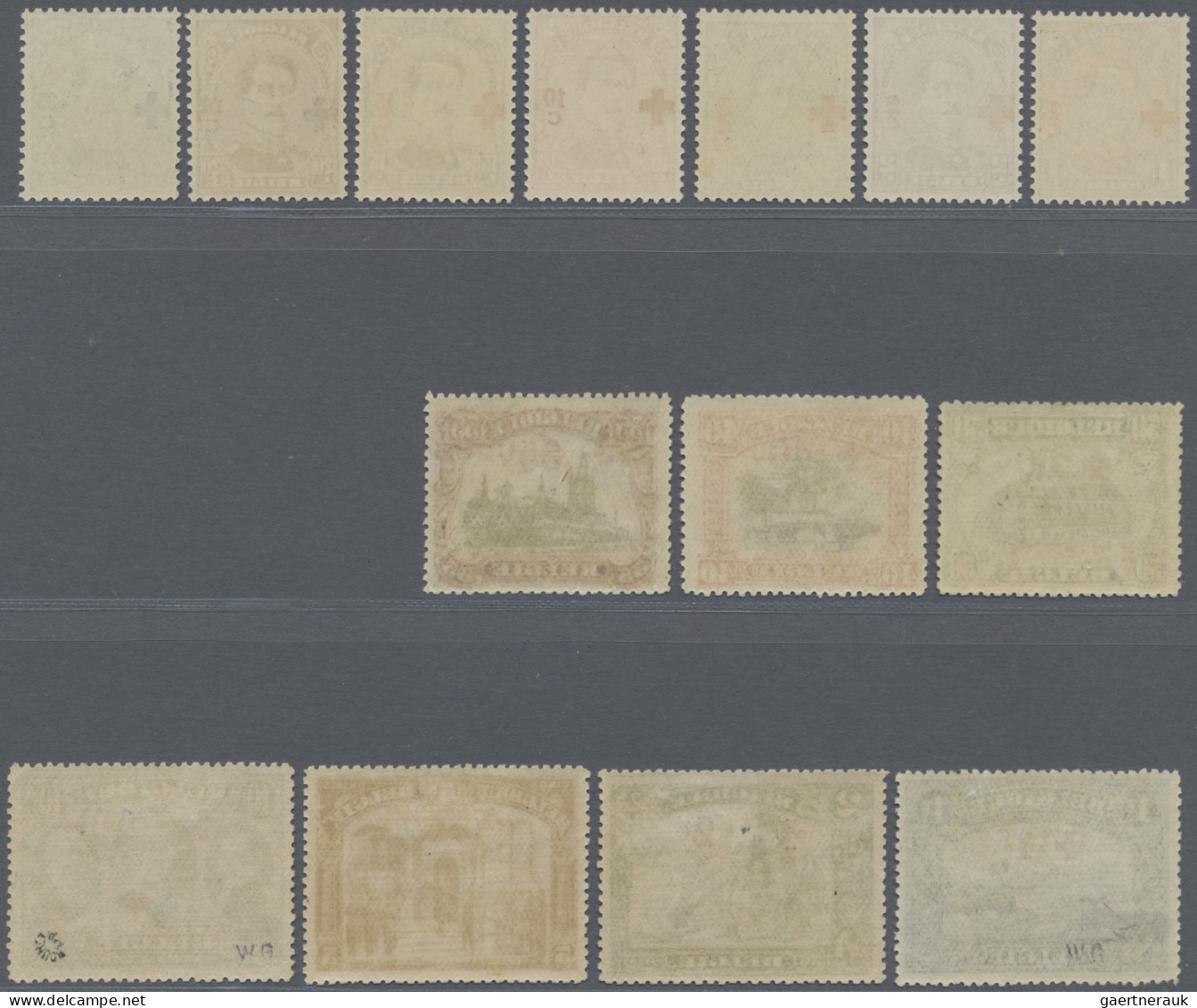 Belgium: 1918, Red Cross, 1915 Definitives In Altered Colours Surcharged For The - Ungebraucht