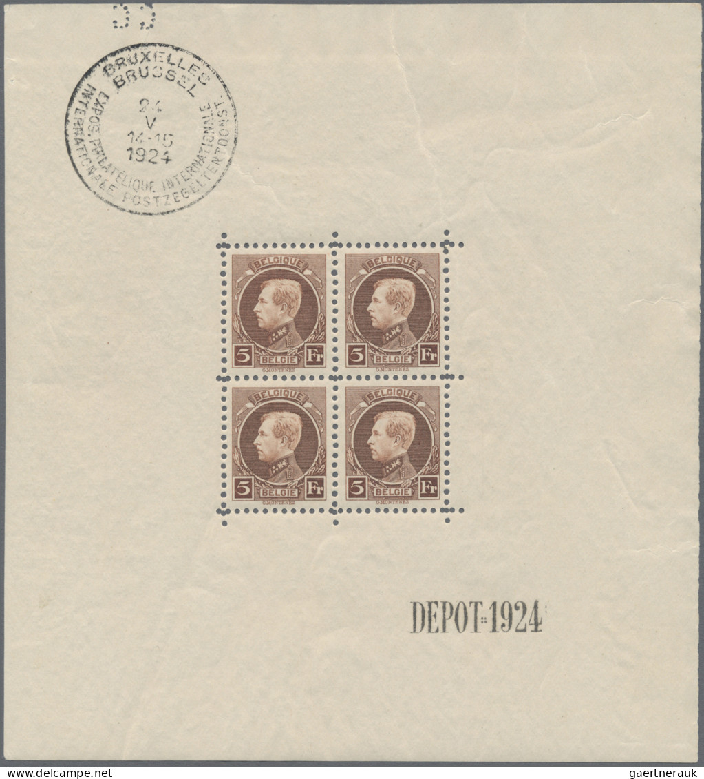 Belgium: 1924, International Stamp Exhibition Brussel, Complete Mnh Souvenir She - Ungebraucht