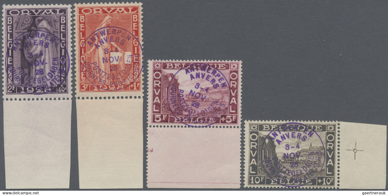 Belgium: 1928, "Stampdays Antwerp", Orval Set Hand Overprinted For The Antwerp S - Neufs