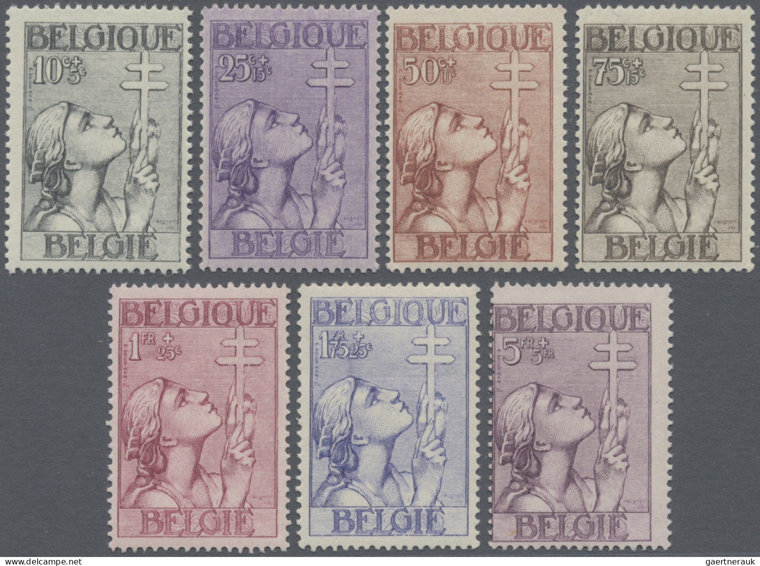 Belgium: 1933, Tuberculosis Semipostals, Complete Set Of 7 Values, Mnh. - Unused Stamps